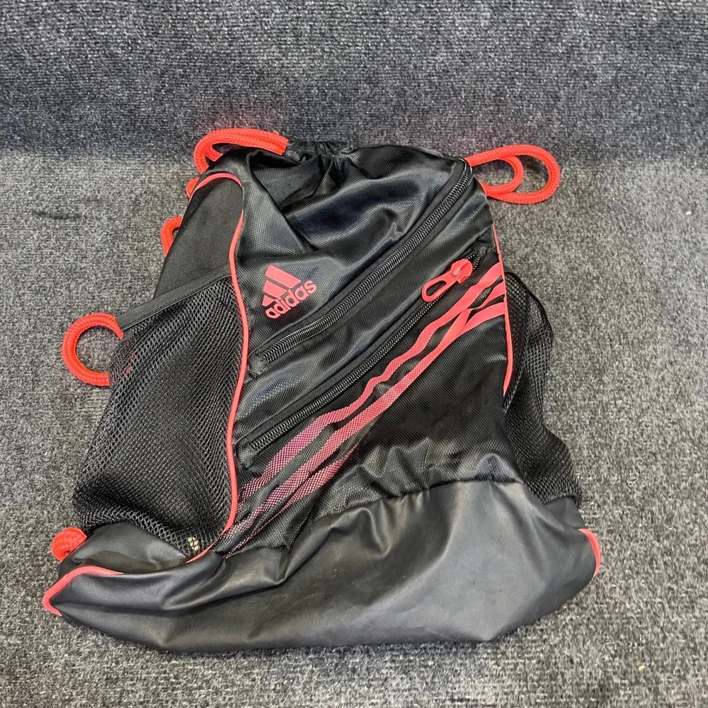 Adidas 103974-F Black Infrared Team Speed Drawstring Sackpack Cinch Gym Bag